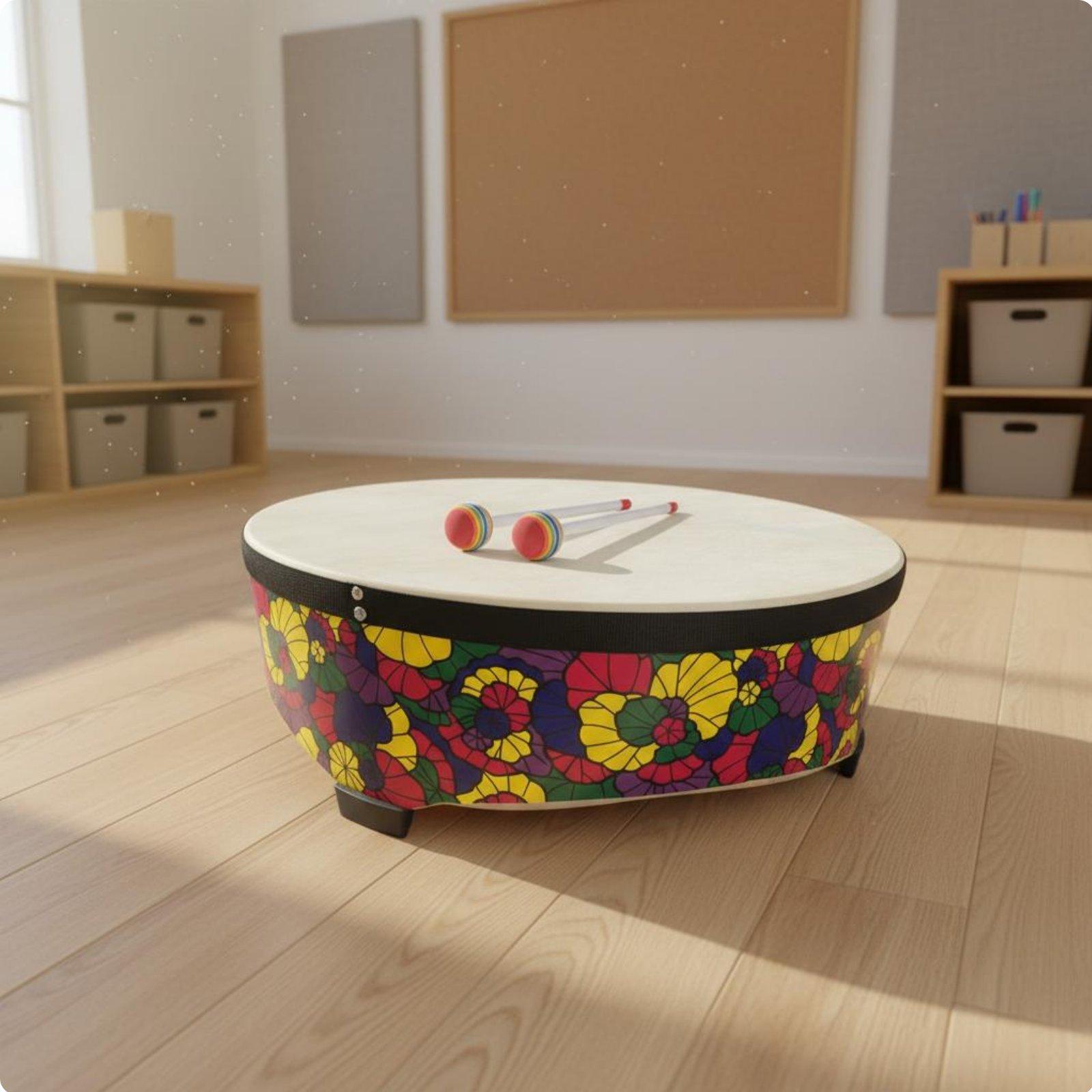 Musical Instrument Groups - 22 Inch Wooden Kids Floor Drum