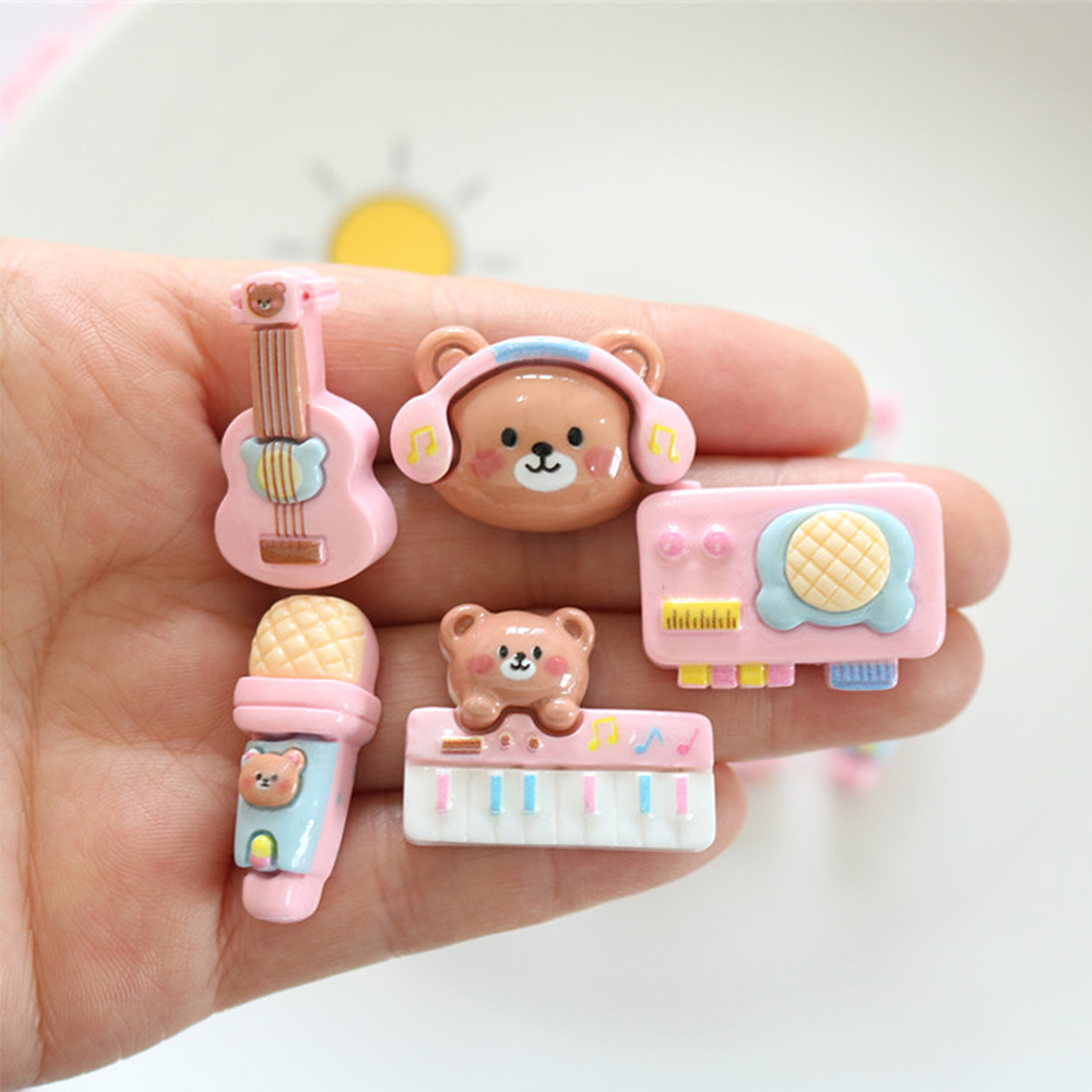 Musical Instrument Craft - 10PCS Shiny Bear Musical Instrument Resin